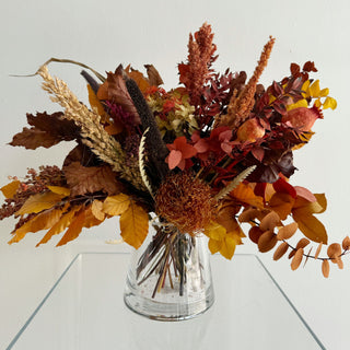 fall dried flower large accent table arrangements