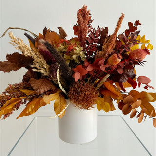 fall dried flower large accent table arrangements