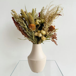 seasonal dried flower centerpiece