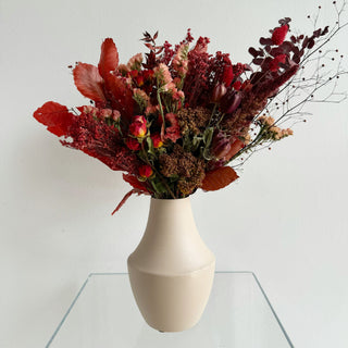 seasonal dried flower centerpiece