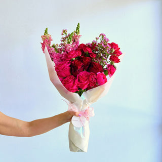 valentine's day double fresh flower bouquet wrap - houseoflilac