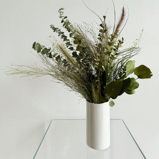 petit cylinder dried flower arrangement