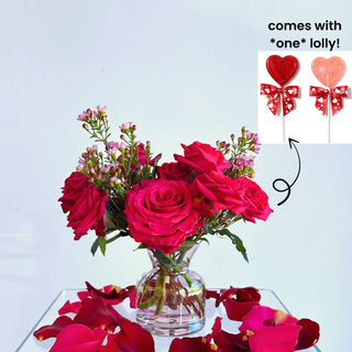 valentine's day littlest love bud arrangement + lollipop - houseoflilac