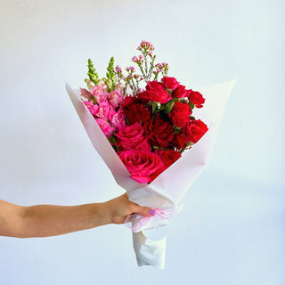 valentine's day single fresh flower bouquet wrap