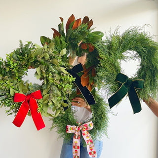 fresh evergreen holiday wreaths (for pre - order; available Nov 12) - houseoflilac