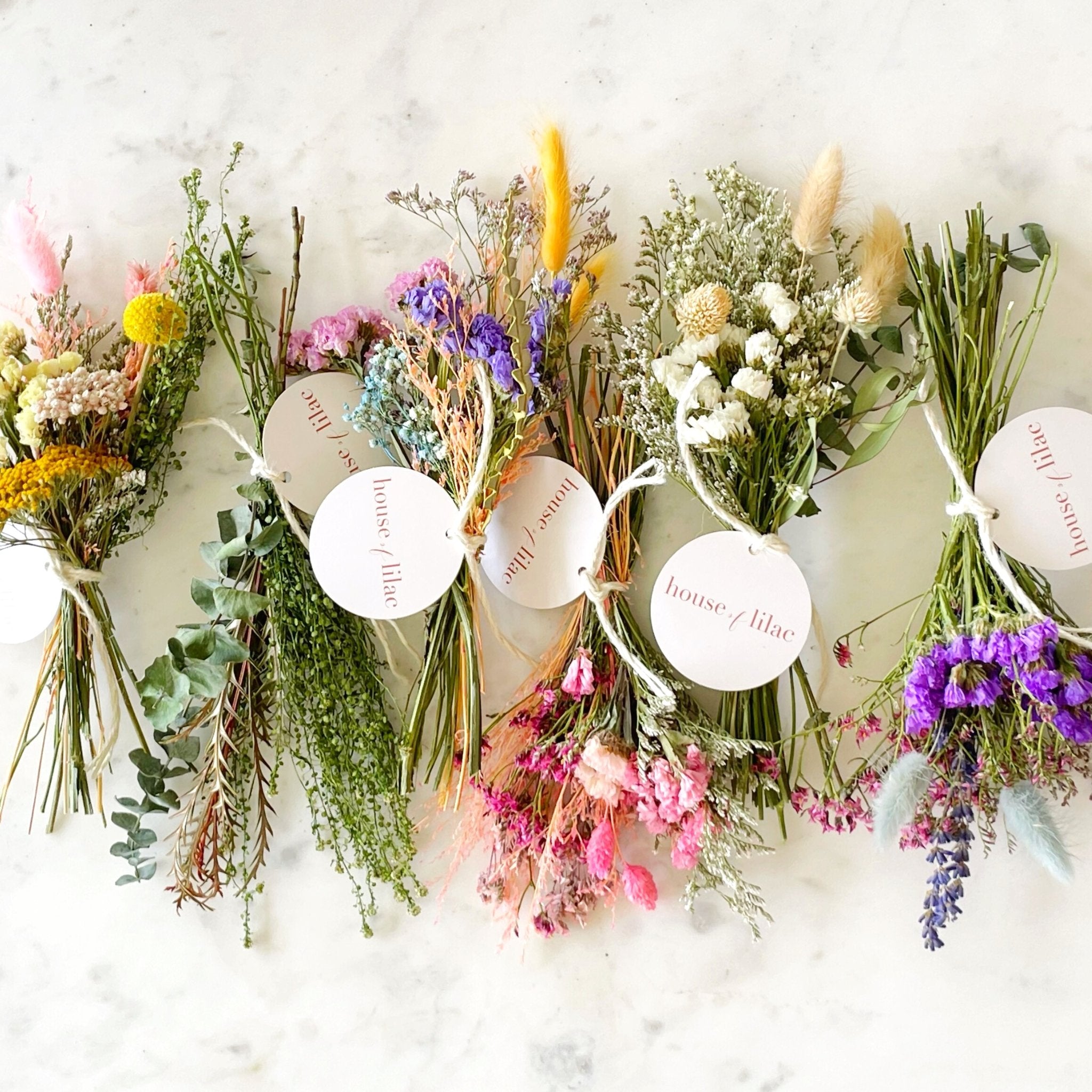 FAICOIA Dried Flowers Bundles Forget Me Not with Stems Natural Dried  Flowers Purple Pink and White Preserved Dried Flowers Bouquet for Floral